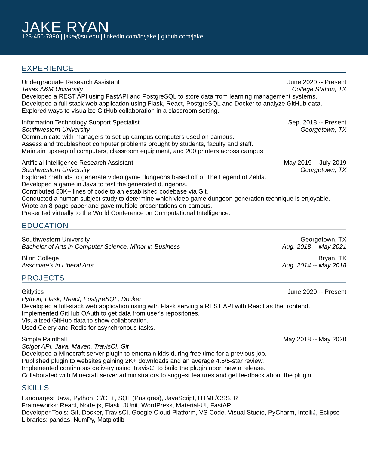 Banner resume template preview