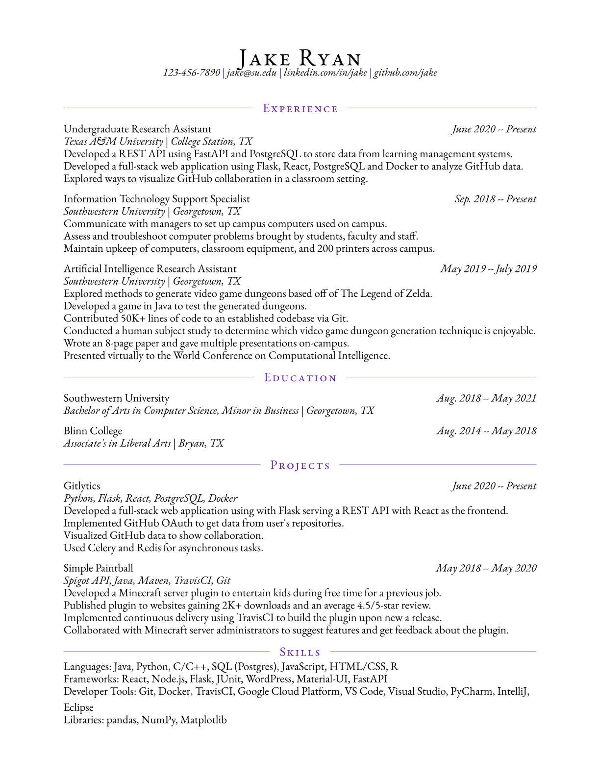 Elegant resume template preview